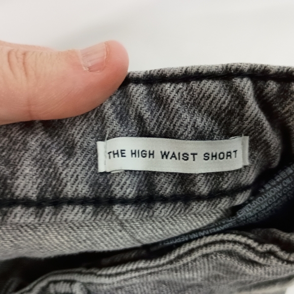 ZARA Denim Gray Jean Grunge Thrashed Shorts Distressed High-Waisted (#704) - Picture 3 of 6